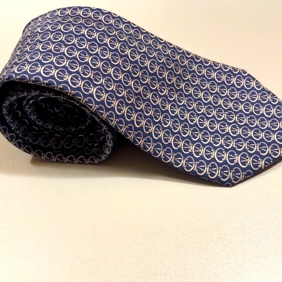 Hermes Tie / Navy - Picture 6 of 8